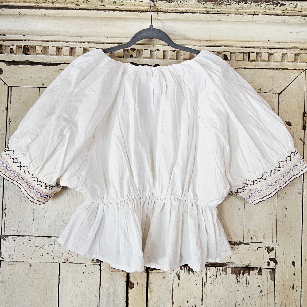 NEW Free People Where We Meet Embroidered Top Sz L - Picture 6 of 8